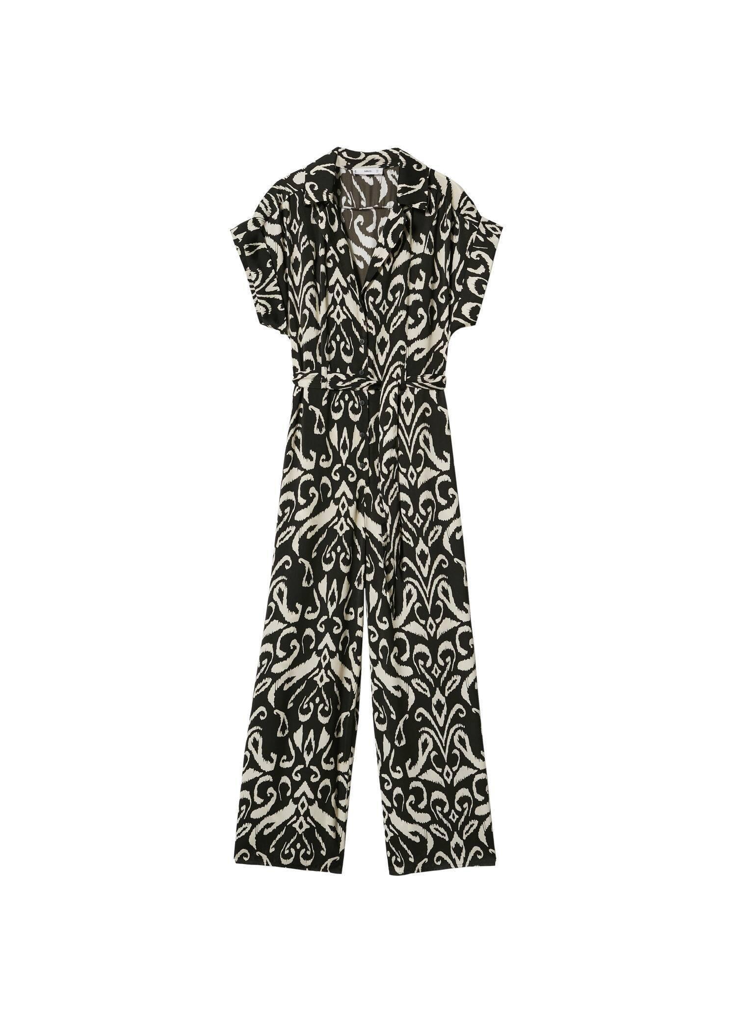 Black Belt Printed Jumpsuit, , large image number 5