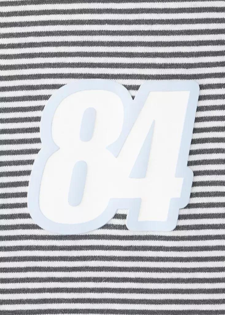 Grey Long Printed Striped Pyjamas, , large image number 3