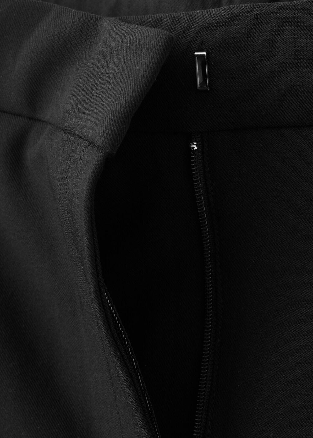 Black Straight-Fit Pleated Trousers, Black, large image number 3