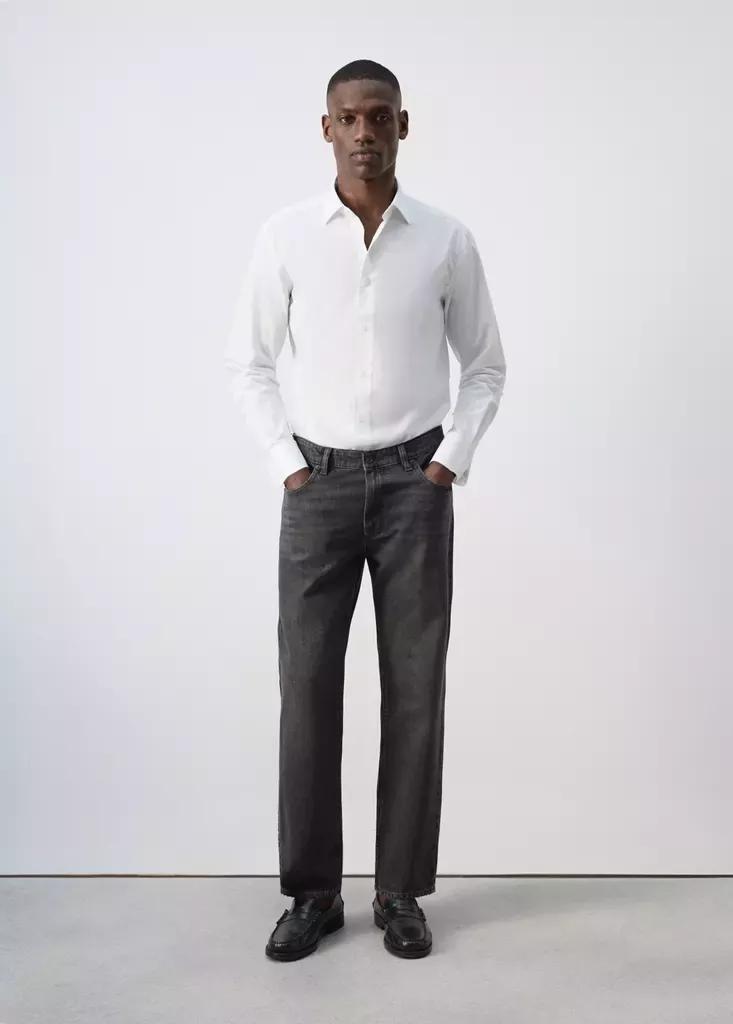 White Regular-Fit 100% Cotton Shirt, White, medium