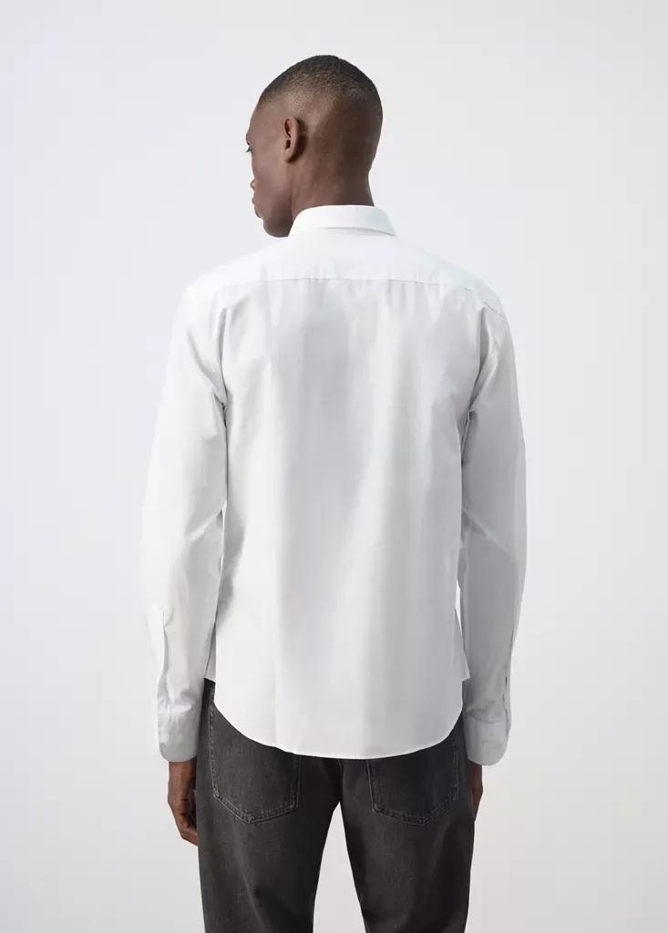 White Regular-Fit 100% Cotton Shirt, White, medium