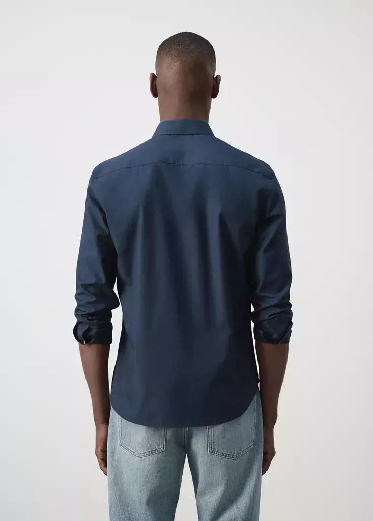 Navy Regular-Fit 100% Cotton Shirt, Navy, medium