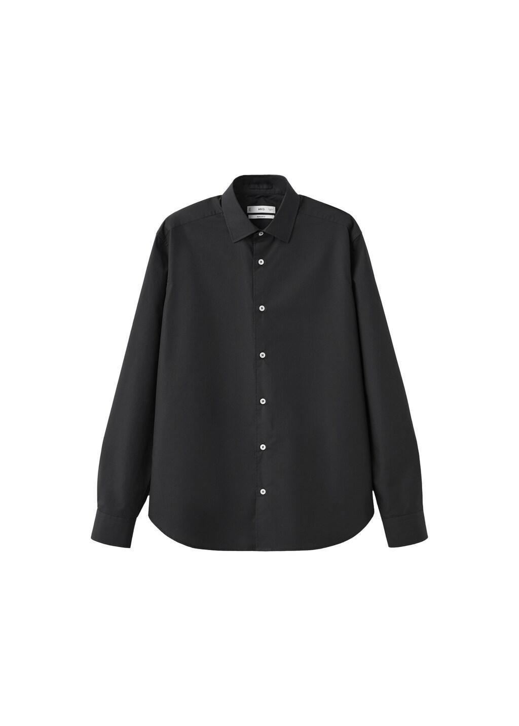 Black Regular-Fit 100% Cotton Shirt, Black, large image number 4