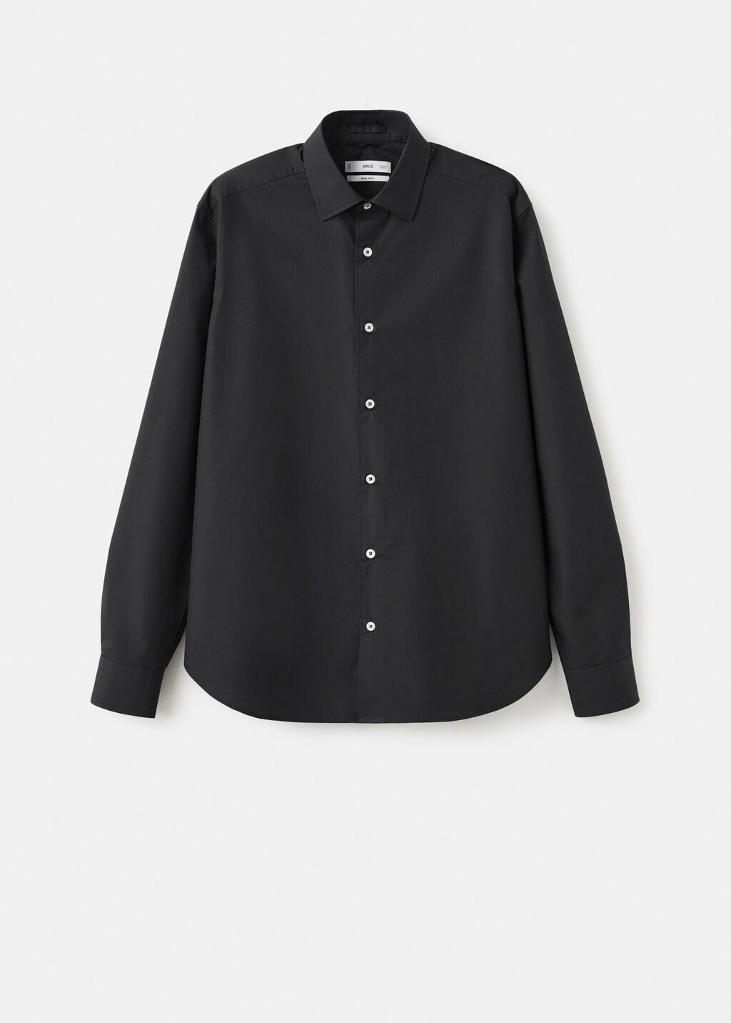 Black Regular-Fit 100% Cotton Shirt, Black, large image number 5