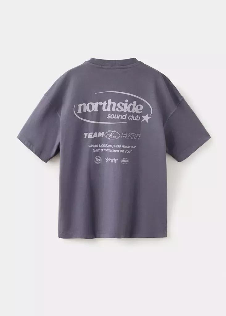 Purple Oversized Garment-Dyed T-Shirt, , large image number 1