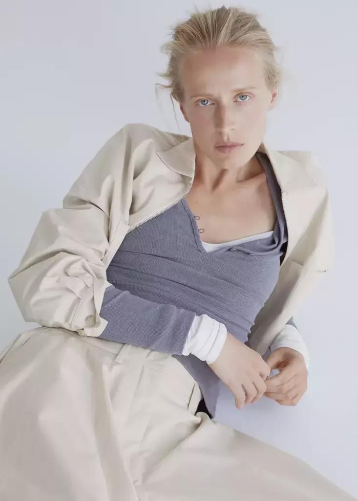 Cream Cropped Jacket With Pockets, , large image number 3