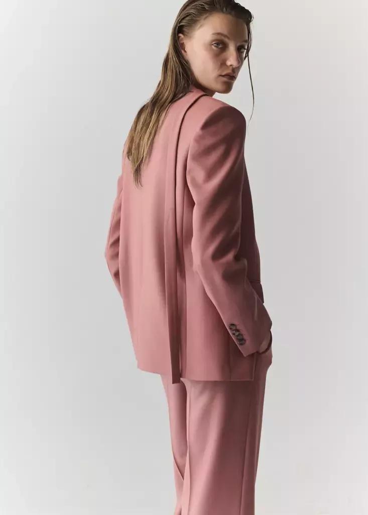 PINK Straight cut suit blazer with pockets, Pink, medium