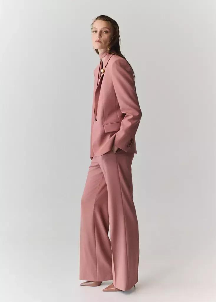 PINK Straight cut suit blazer with pockets, Pink, large image number 3