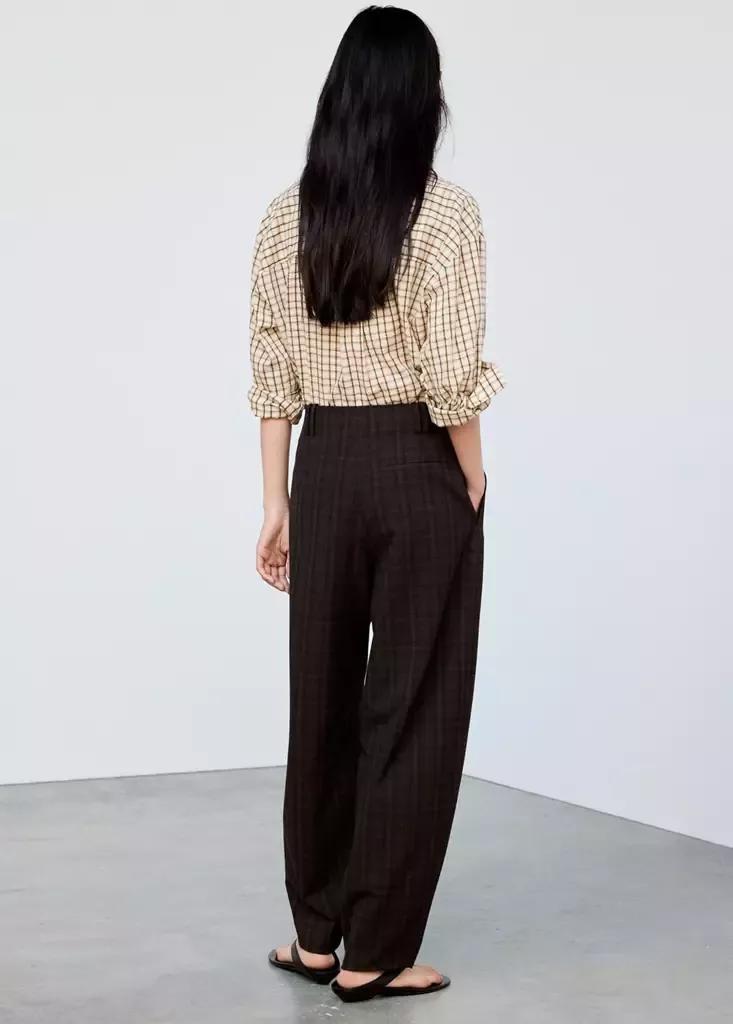 Brown High-Waisted Balloon Trousers, Brown, large image number 2