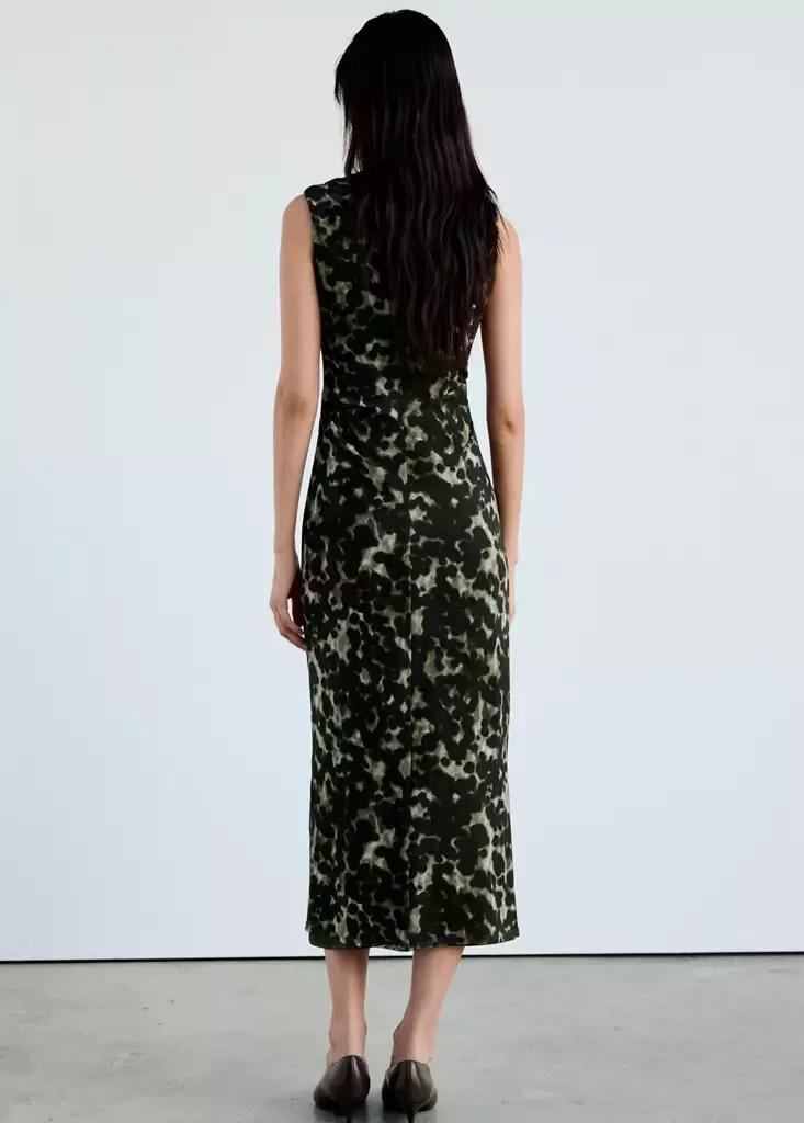 Grey Printed Mesh Dress, , medium
