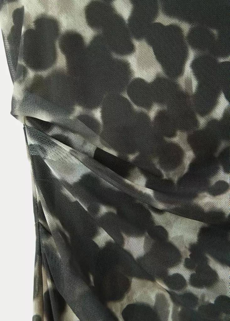Grey Printed Mesh Dress, , large image number 5