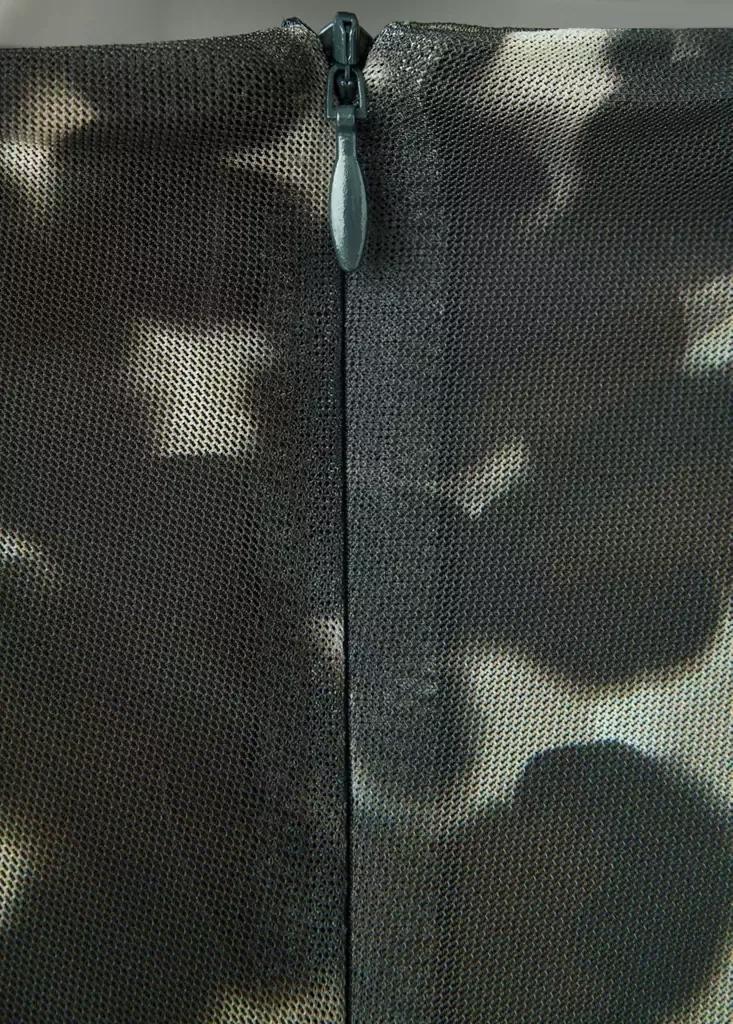 Grey Printed Mesh Dress, , large image number 6