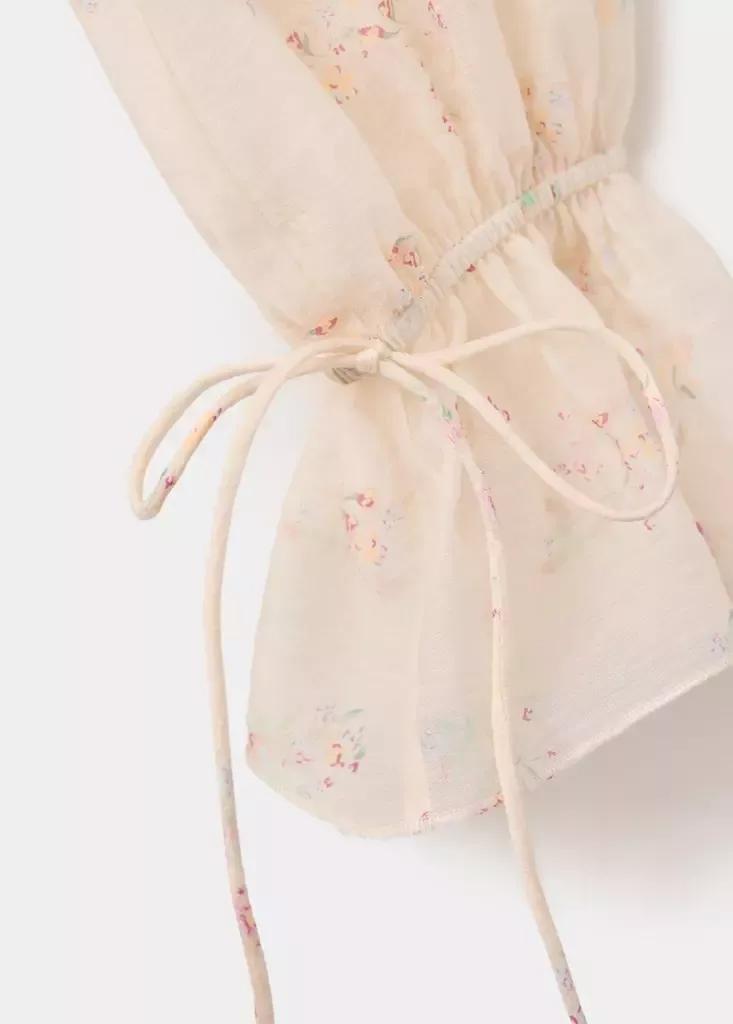 Pink Blouse With Floral Print And Ruffles, , large image number 5