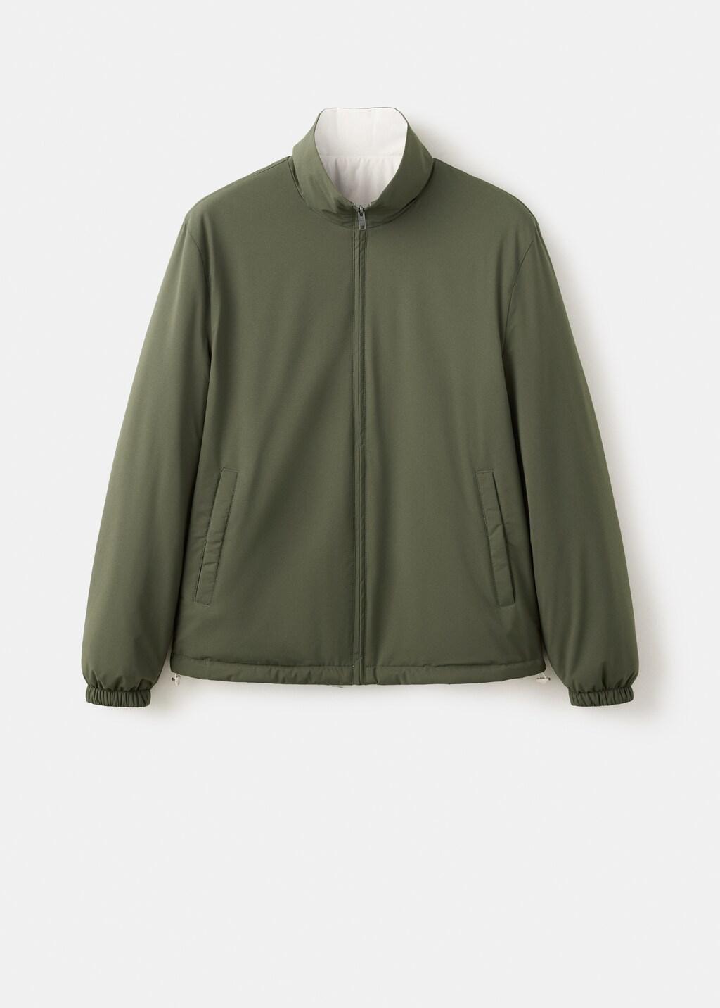 Khaki Reversible Quilted Water-Repellent Reversible Jacket, Beige - Khaki, large image number 4