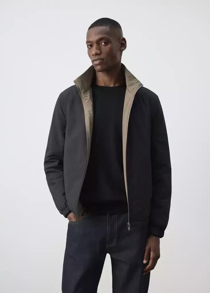 Black Reversible Quilted Water-Repellent Reversible Jacket, Black, large image number 1