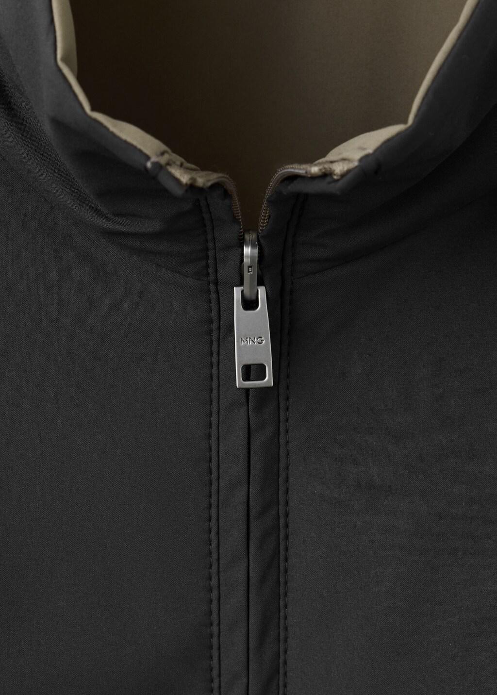 Black Reversible Quilted Water-Repellent Reversible Jacket, Black, large image number 3