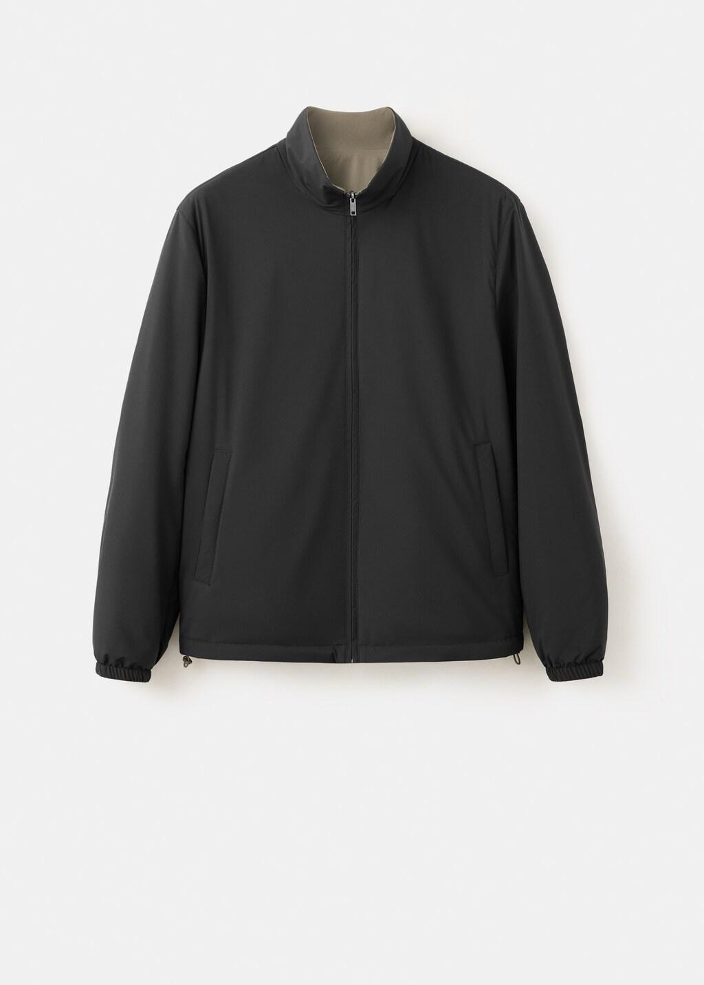 Black Reversible Quilted Water-Repellent Reversible Jacket, Black, large image number 4