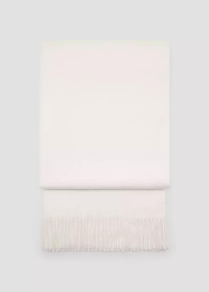 Beige Fringed Edge Scarf, Light Beige, medium
