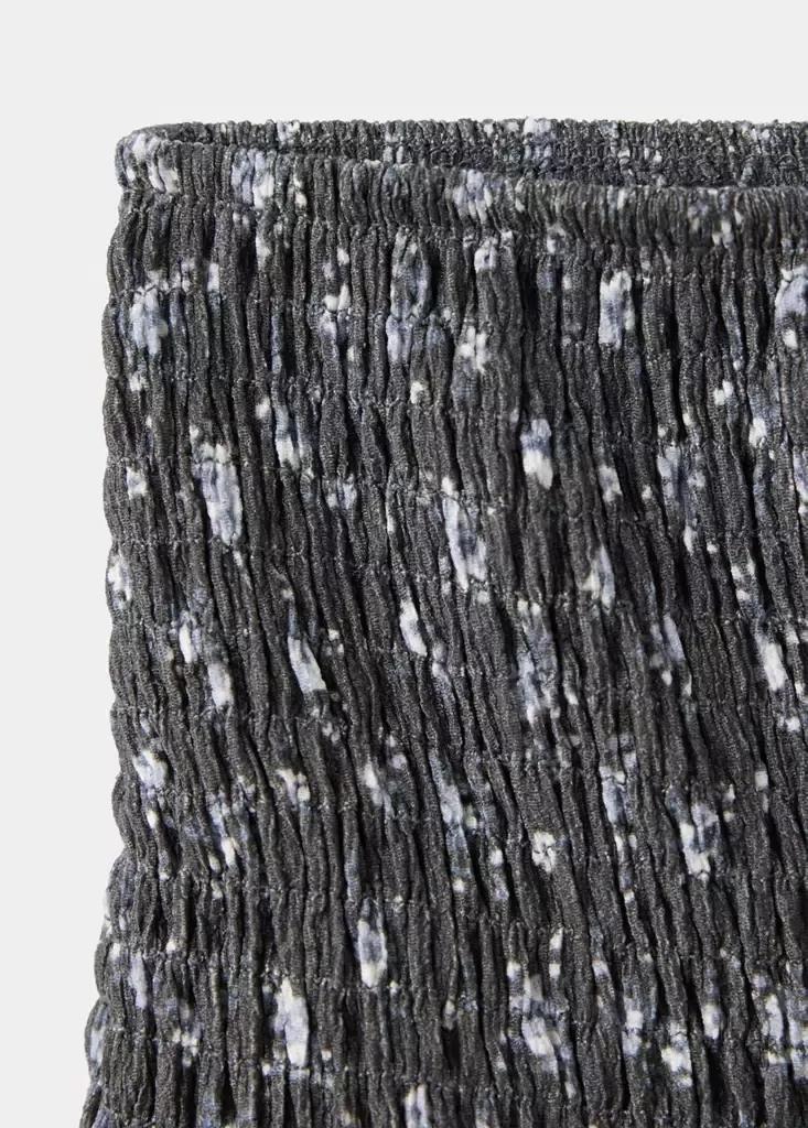 Grey Floral Ruched Skirt, Charcoal, medium