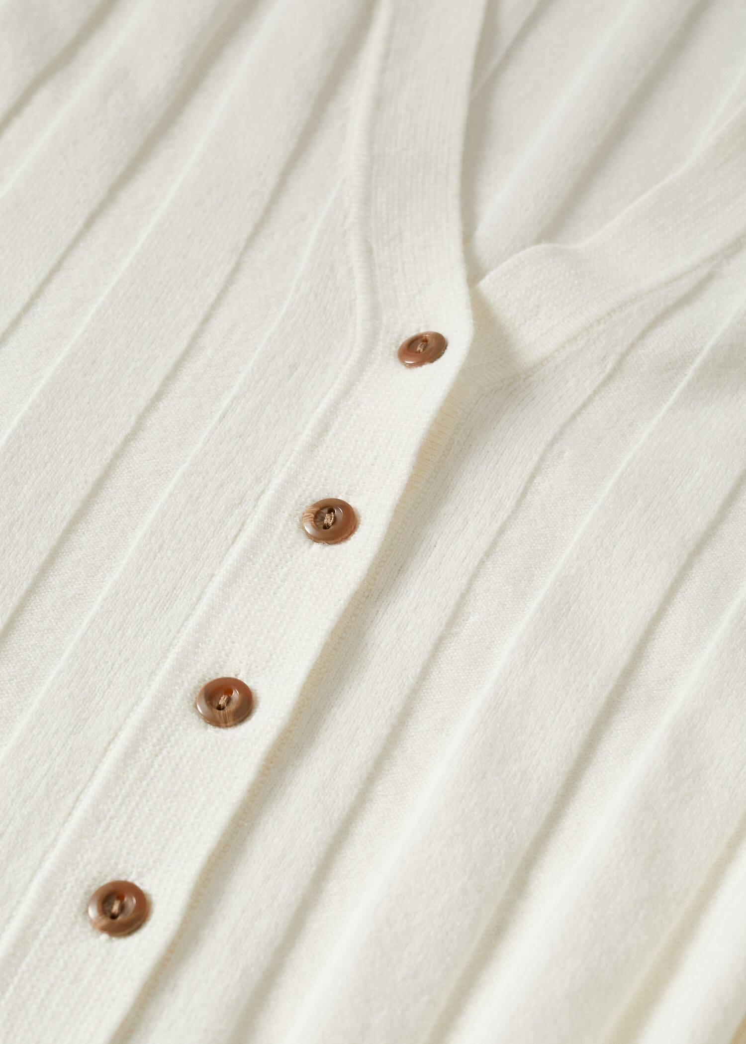 light beige Buttoned ribbed cardigan, , large image number 4
