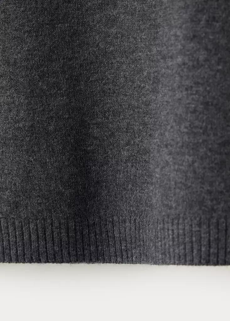 Grey Short-Sleeved Knitted Dress, Charcoal, large image number 6