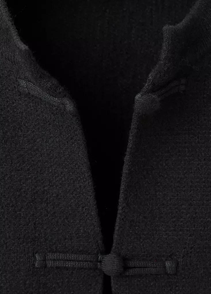 Black Straight Jacket With Frogging Fastenings, Black, large image number 1