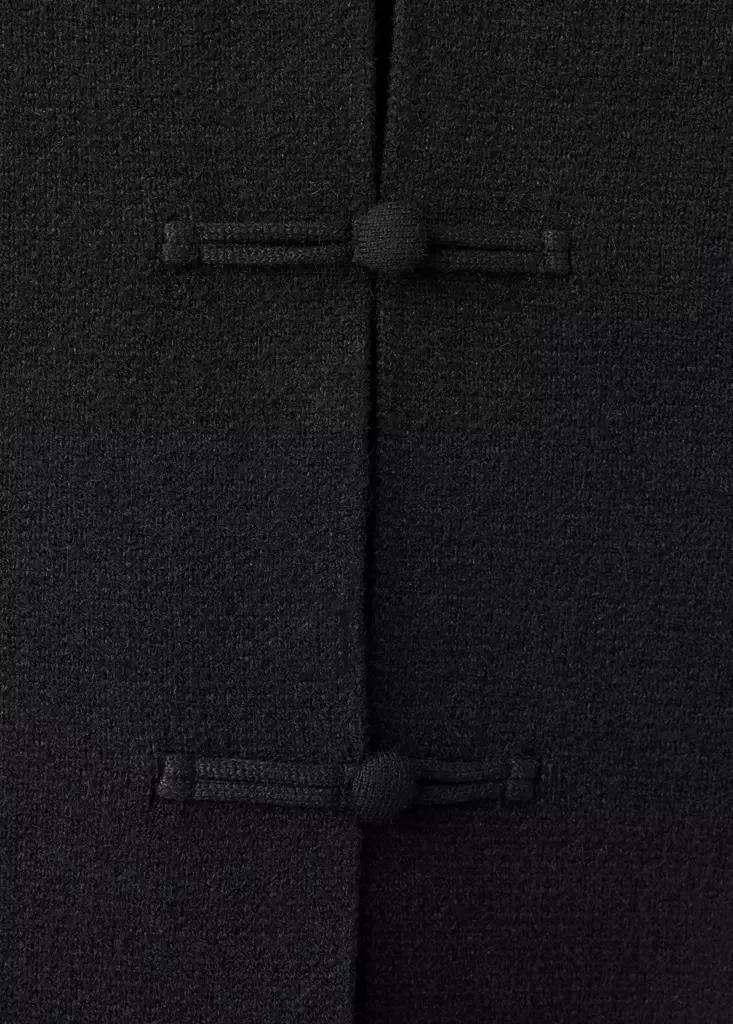 Black Straight Jacket With Frogging Fastenings, Black, large image number 2
