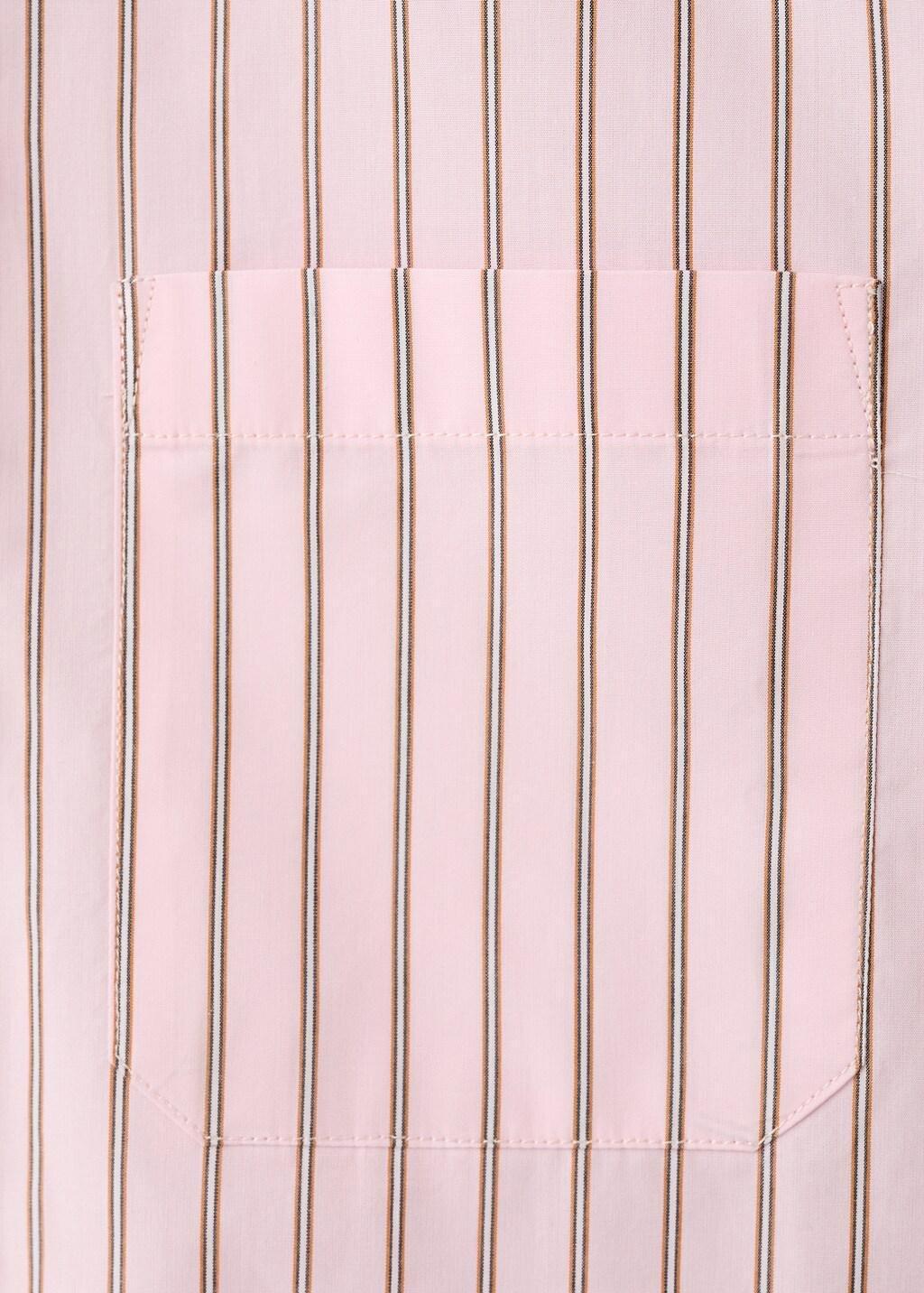 Pink Cotton And Lyocell Blend Straight Shirt, Pink, large image number 3
