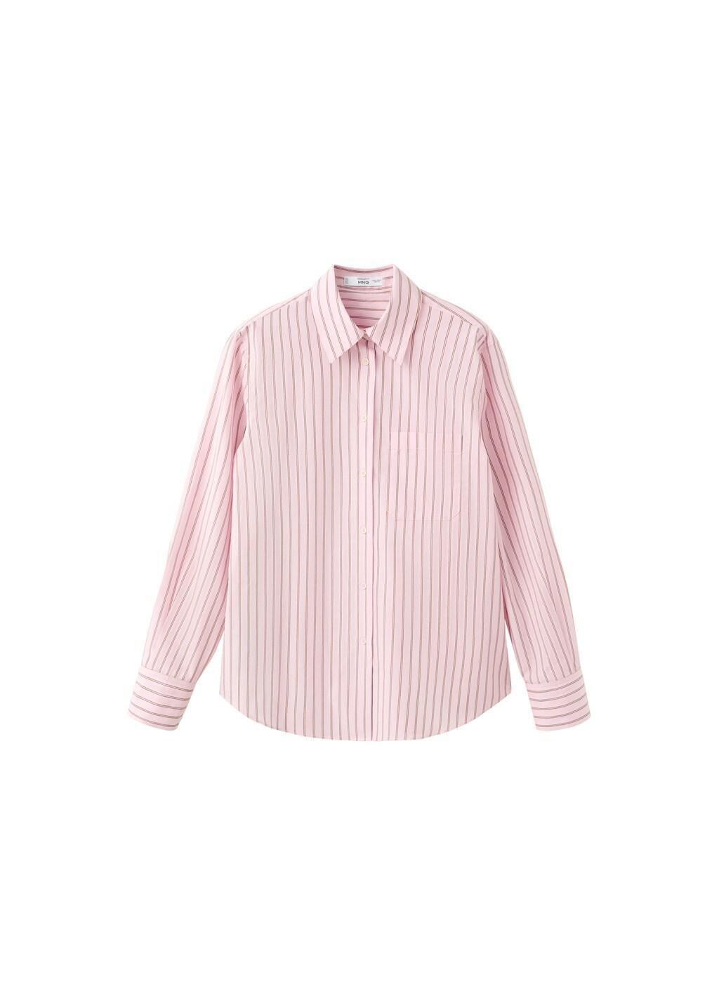 Pink Cotton And Lyocell Blend Straight Shirt, Pink, large image number 4