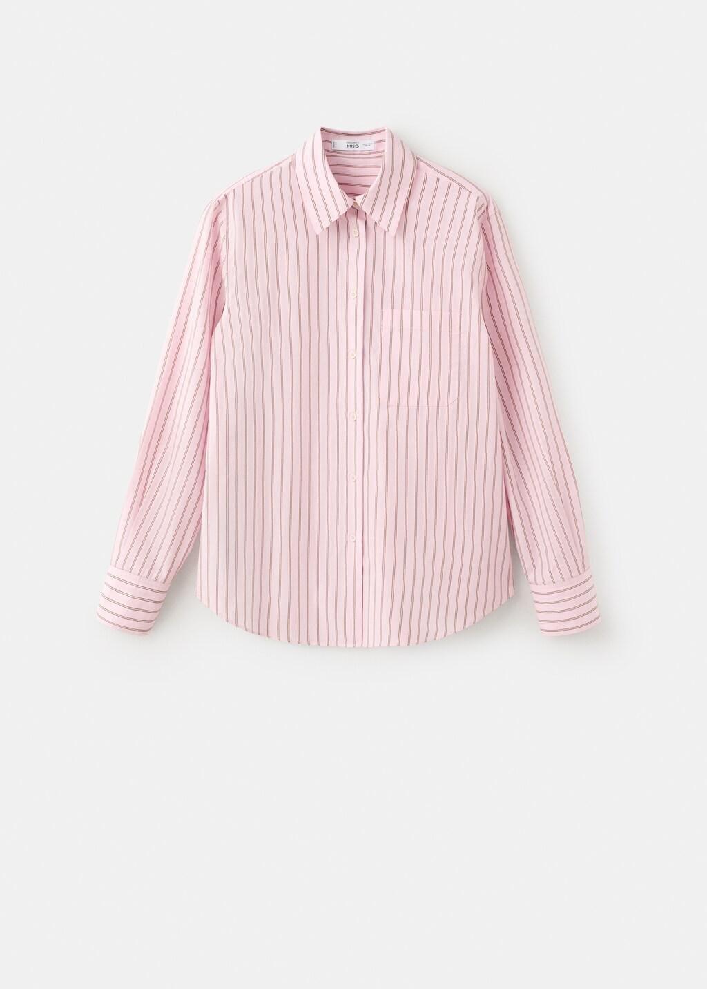 Pink Cotton And Lyocell Blend Straight Shirt, Pink, large image number 5