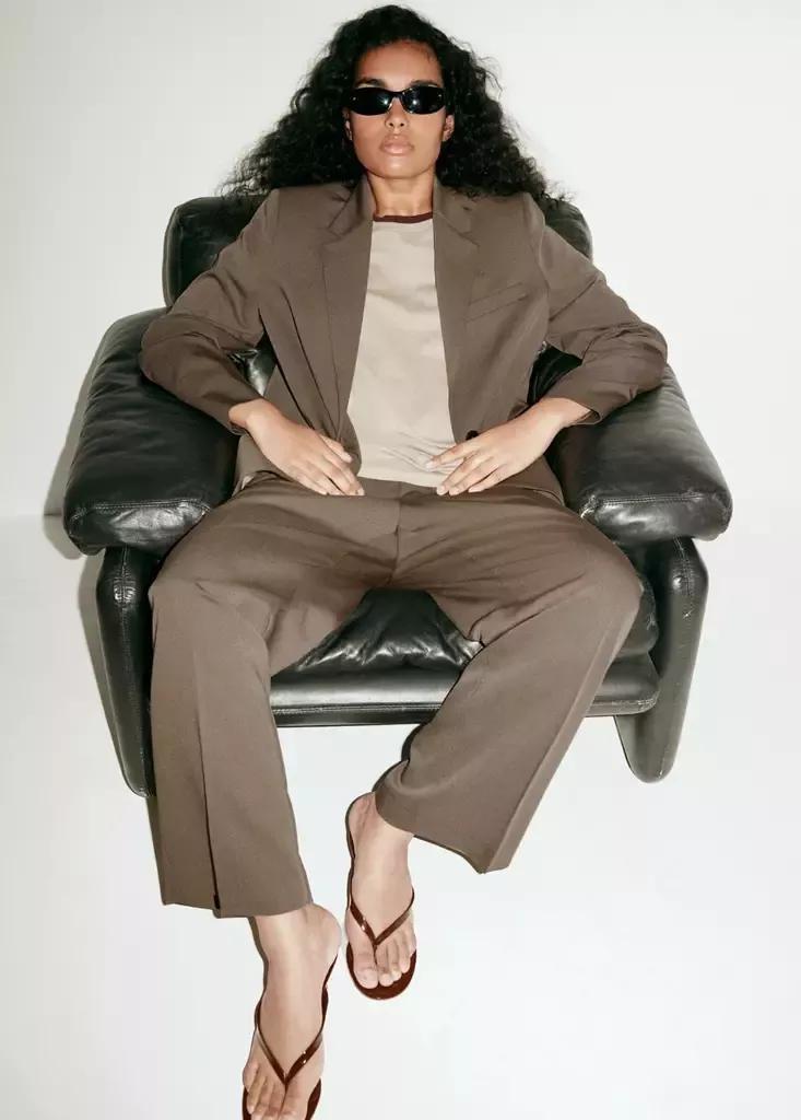 Green Straight Suit Trousers, , large image number 9