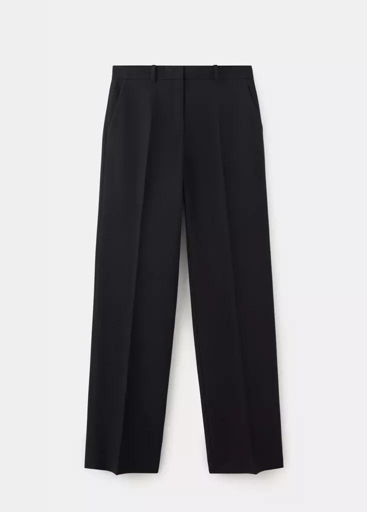 Black Straight Suit Trousers, Black, large image number 5