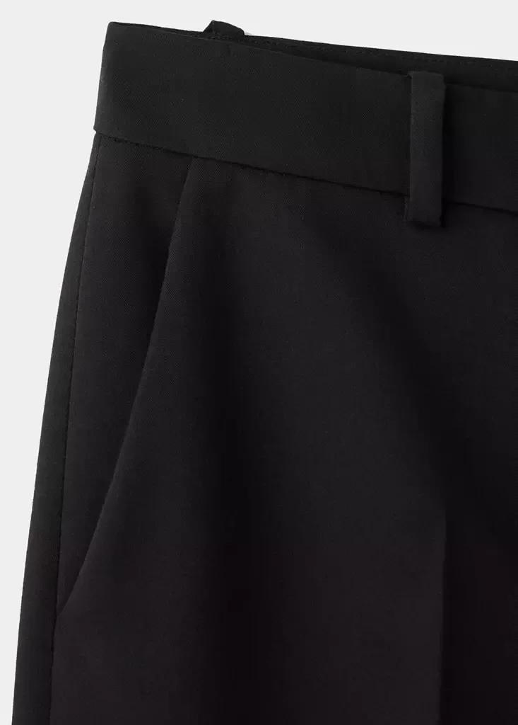 Black Straight Suit Trousers, Black, large image number 6