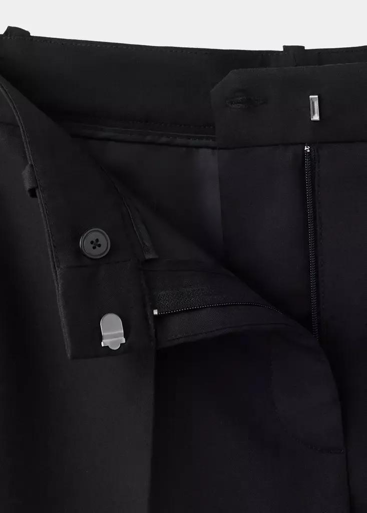 Black Straight Suit Trousers, Black, large image number 7
