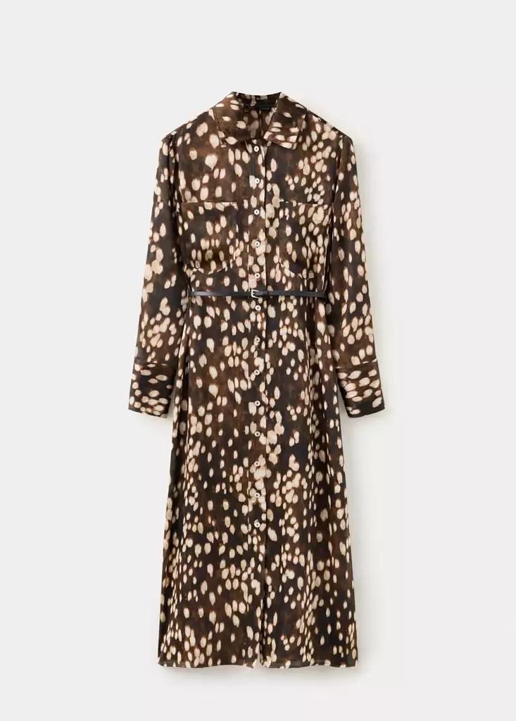 Brown Bambi Shirt Dress, Brown, large image number 4