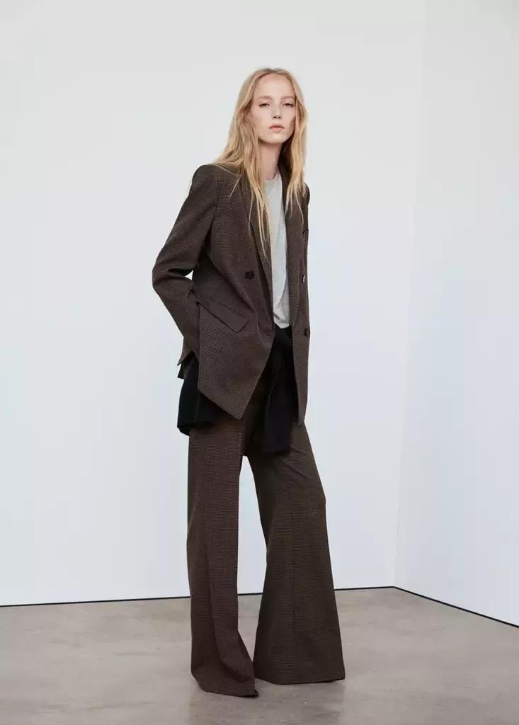 Brown Houndstooth Suit Trousers, Dark Brown, large image number 0