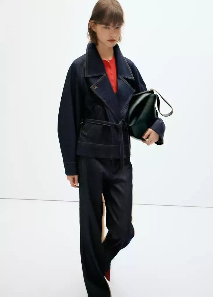 Blue Belt Denim Trench, Open Blue, medium