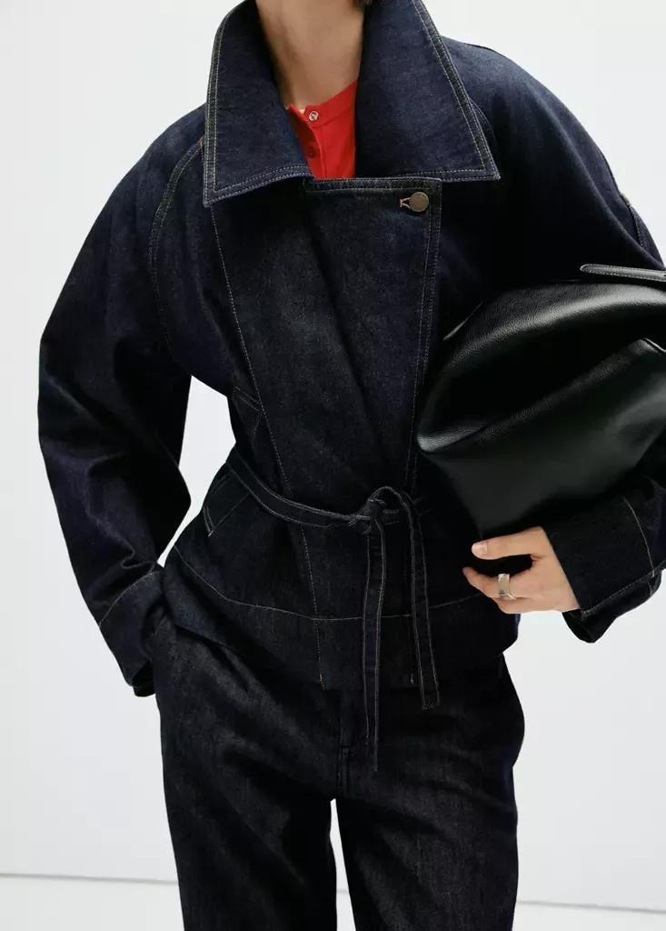 Blue Belt Denim Trench, Open Blue, medium