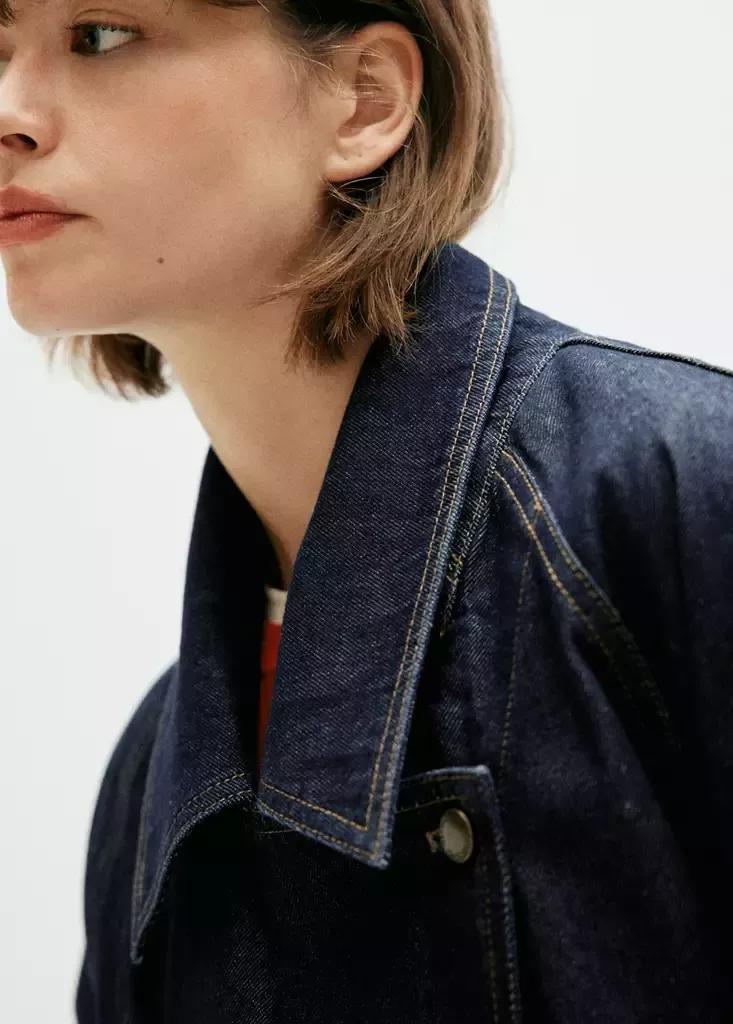 Blue Belt Denim Trench, Open Blue, large image number 3