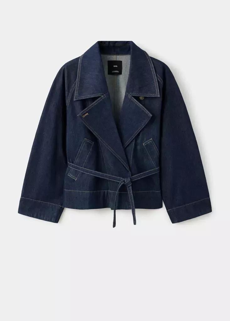 Blue Belt Denim Trench, Open Blue, large image number 4