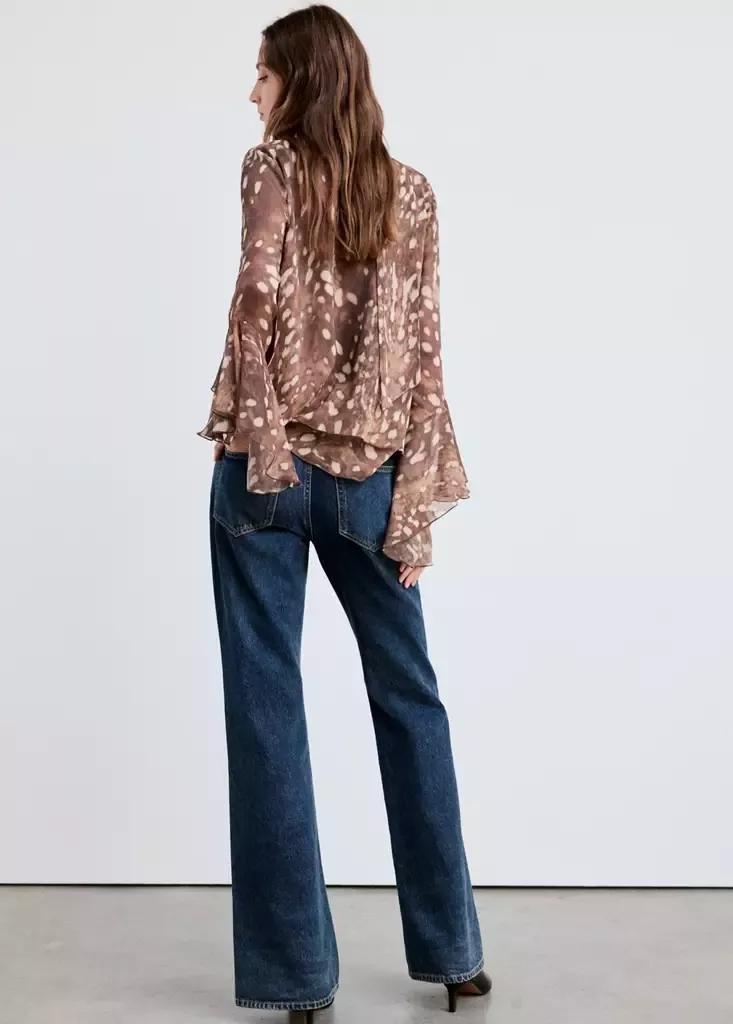 Brown Bambi Frill Blouse, Brown, large image number 2