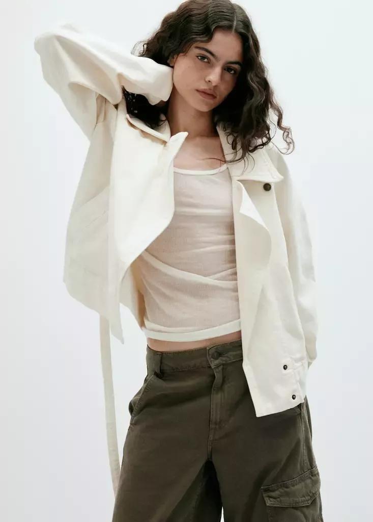 Khaki Mid-Rise Cargo Jeans, Beige - Khaki, medium