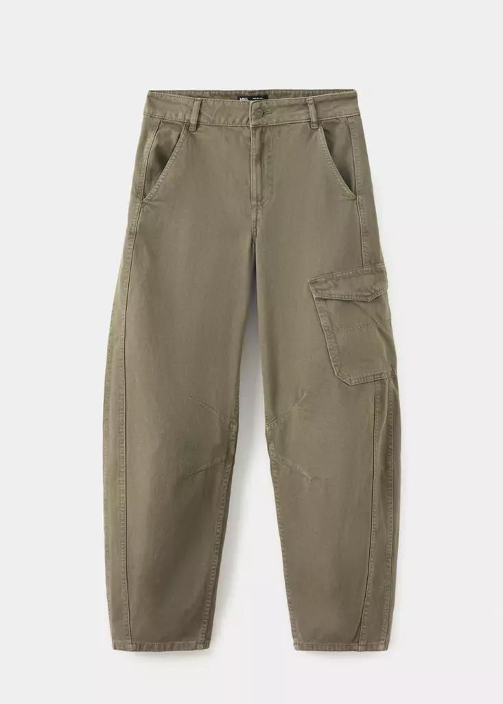 Khaki Mid-Rise Cargo Jeans, Beige - Khaki, large image number 4