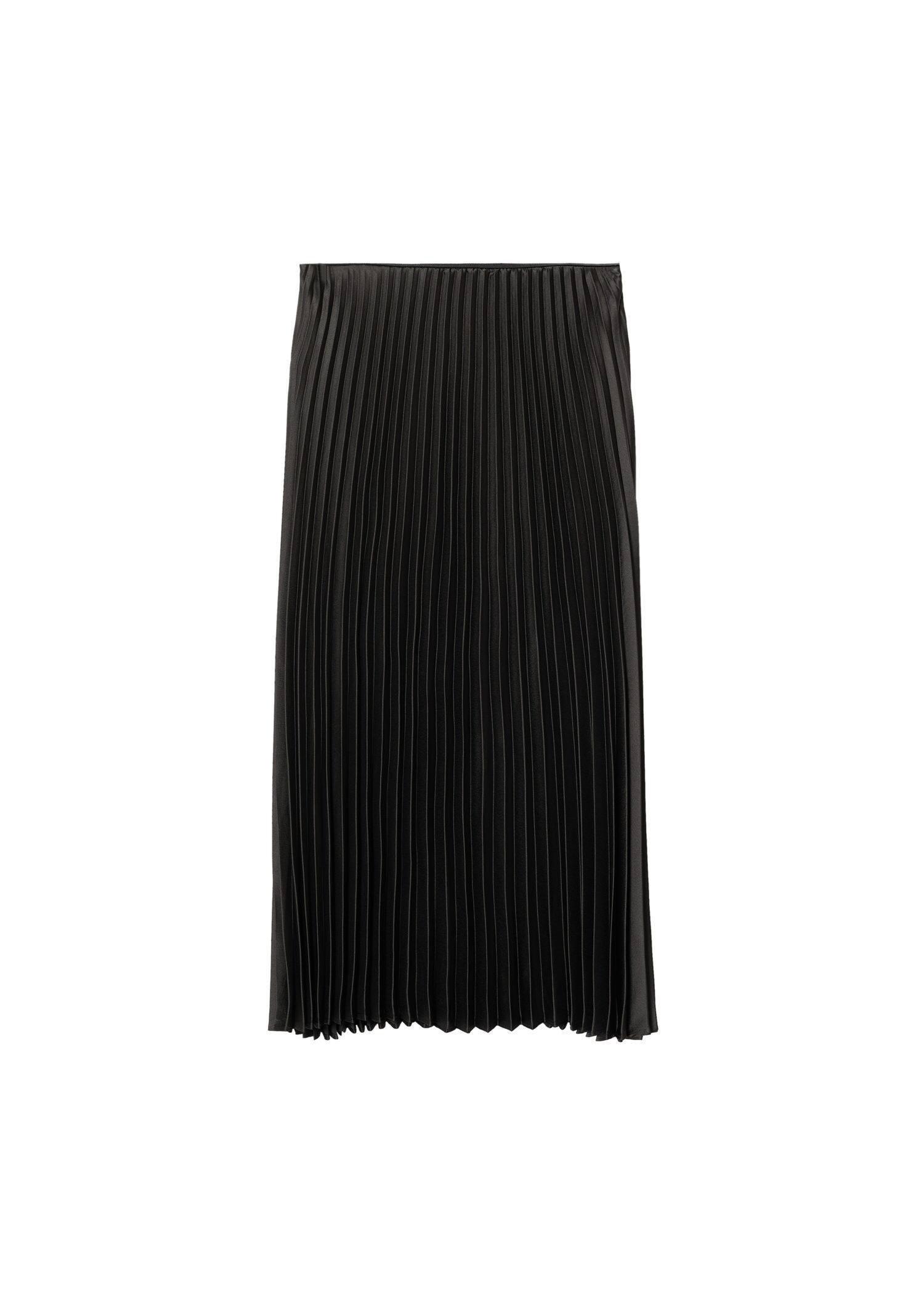 Grey Satin Pleated Skirt, , large image number 3