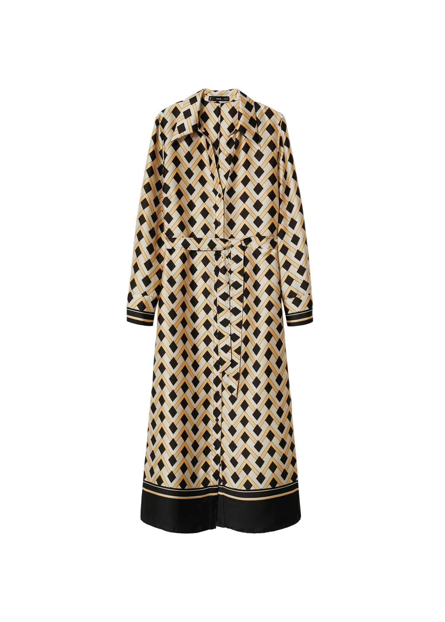 Yellow Geometric Print Dress, , large image number 3