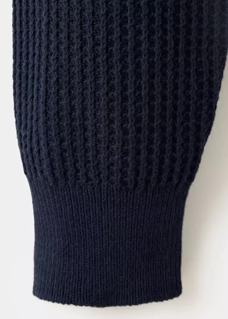 Navy Ribbed Knitted Cardigan, Navy, large image number 8