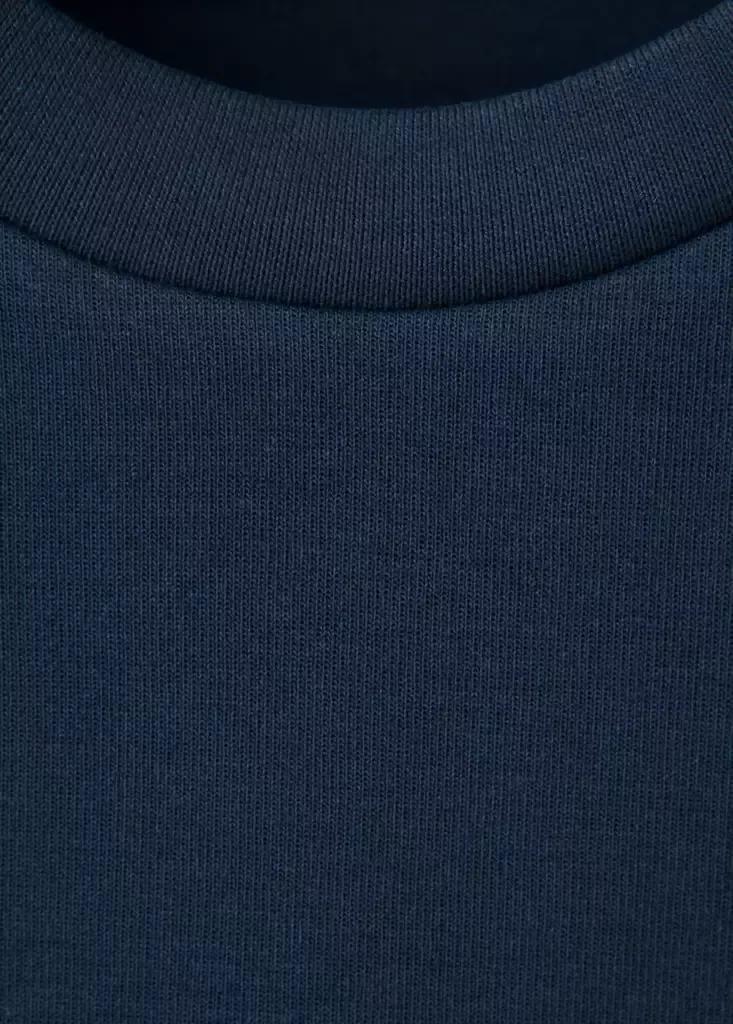 Blue Cotton-Blend Regular-Fit Sweatshirt, Dark Blue, large image number 6