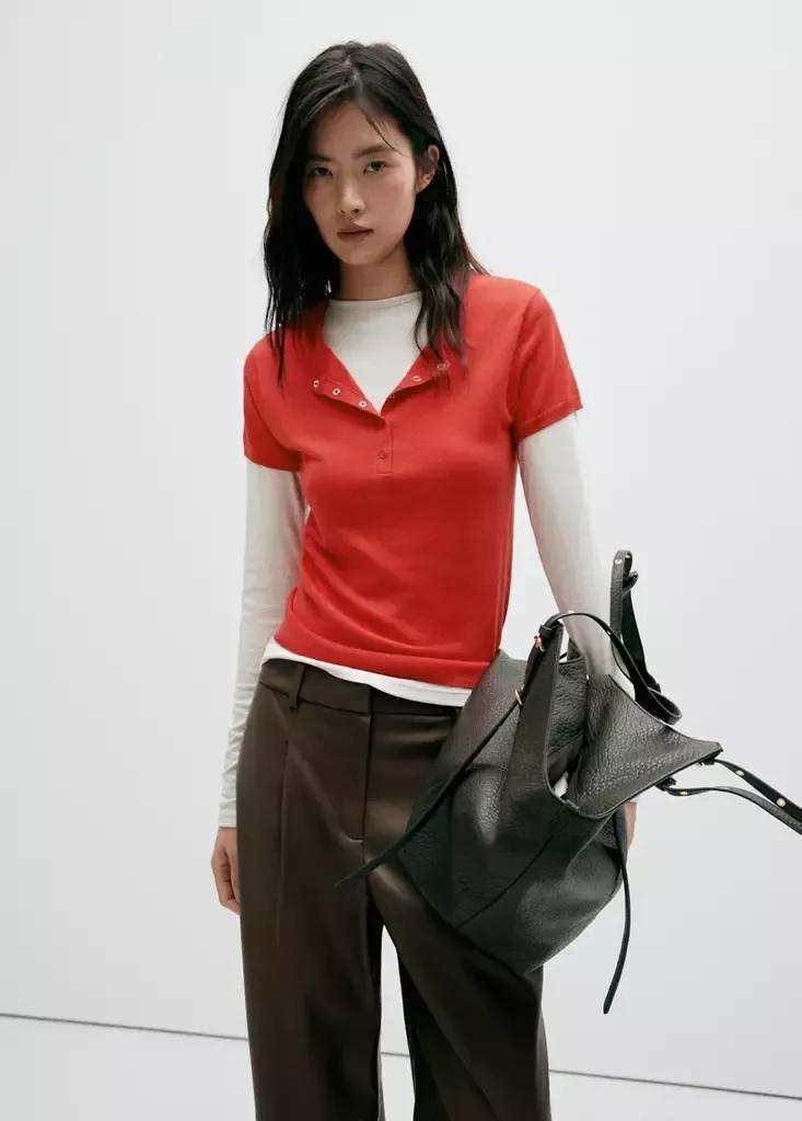 Brown Wide Leg Faux-Leather Trousers, Medium Brown, large image number 3