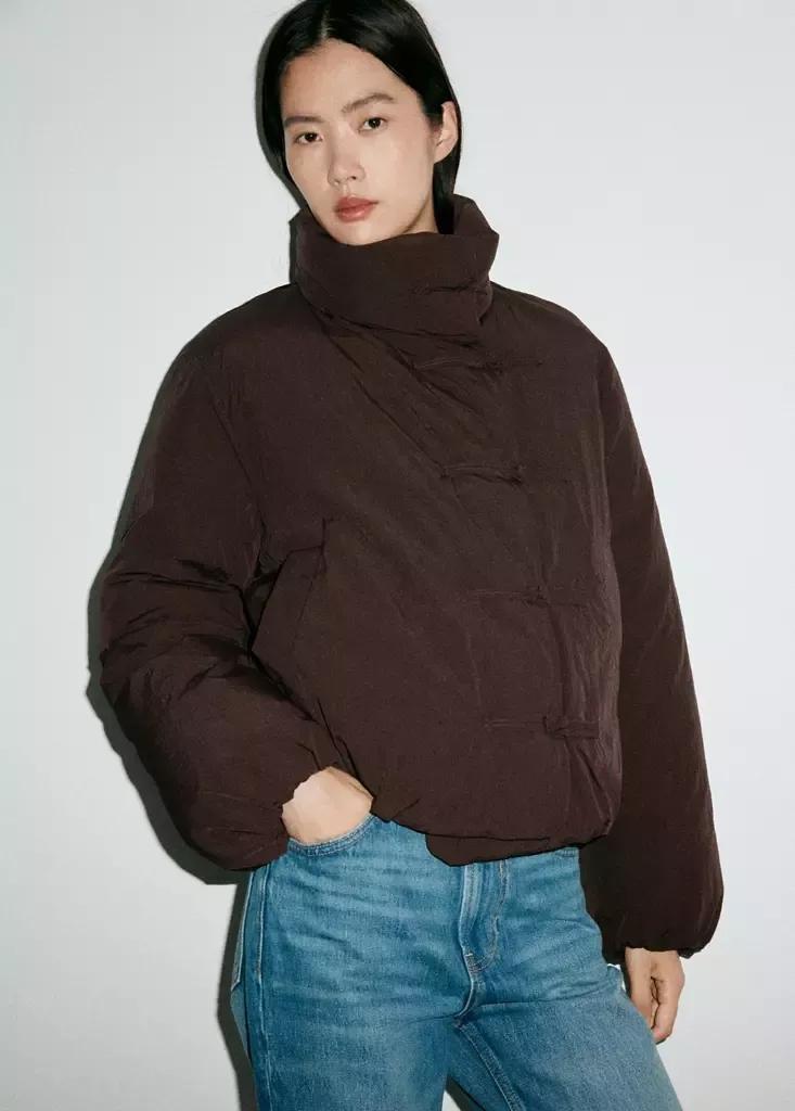 Brown Padded Anorak With Toggle Fastenings, , medium