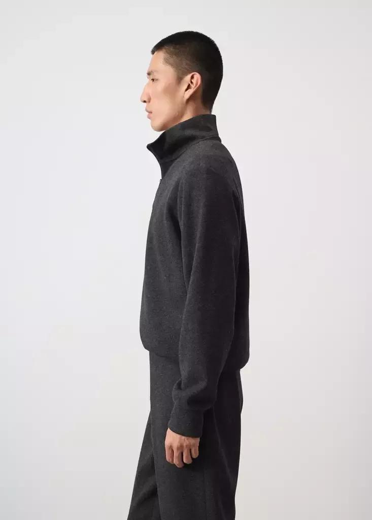 Grey Regular-Fit Zip-Neck Sweatshirt, Dark Grey, large image number 3